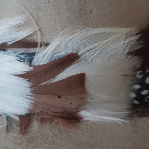 Vintage Bee Custom Cowboy Hat Tan Suede Feather M - Picture 10 of 11